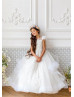 Ivory Lace Appliques Tulle Graceful Flower Girl Dress
